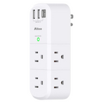 6-Outlet Swivel Surge Protector Extender W/3 USB Ports (1x USB-C)