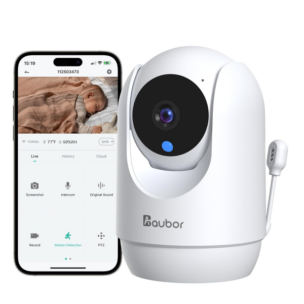 2K Smart Baby Monitor With Camera, Audio & Night Vision