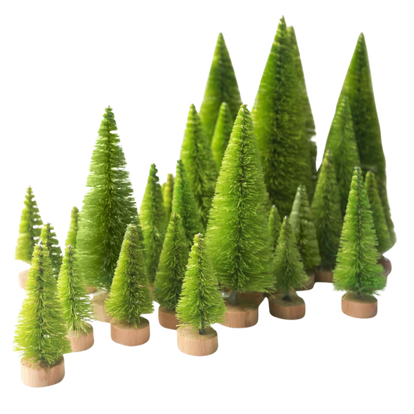 40-Piece LOVEINUSA 5 Sizes Artificial Sisal Mini Christmas Trees