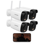 LaView Pack Of 4 Outdoor Security Cameras With AI Human Detection, 2-Way Talk, Clear Night Vision, ,SD Card Slot & US Cloud Storage