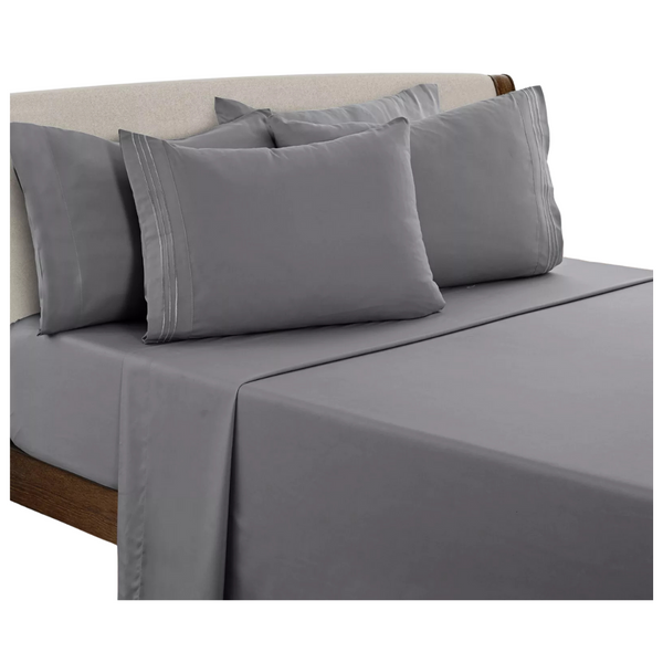 6-Piece 1800 Series Microfiber Comfort Deep Pocket Hotel Bed Sheet