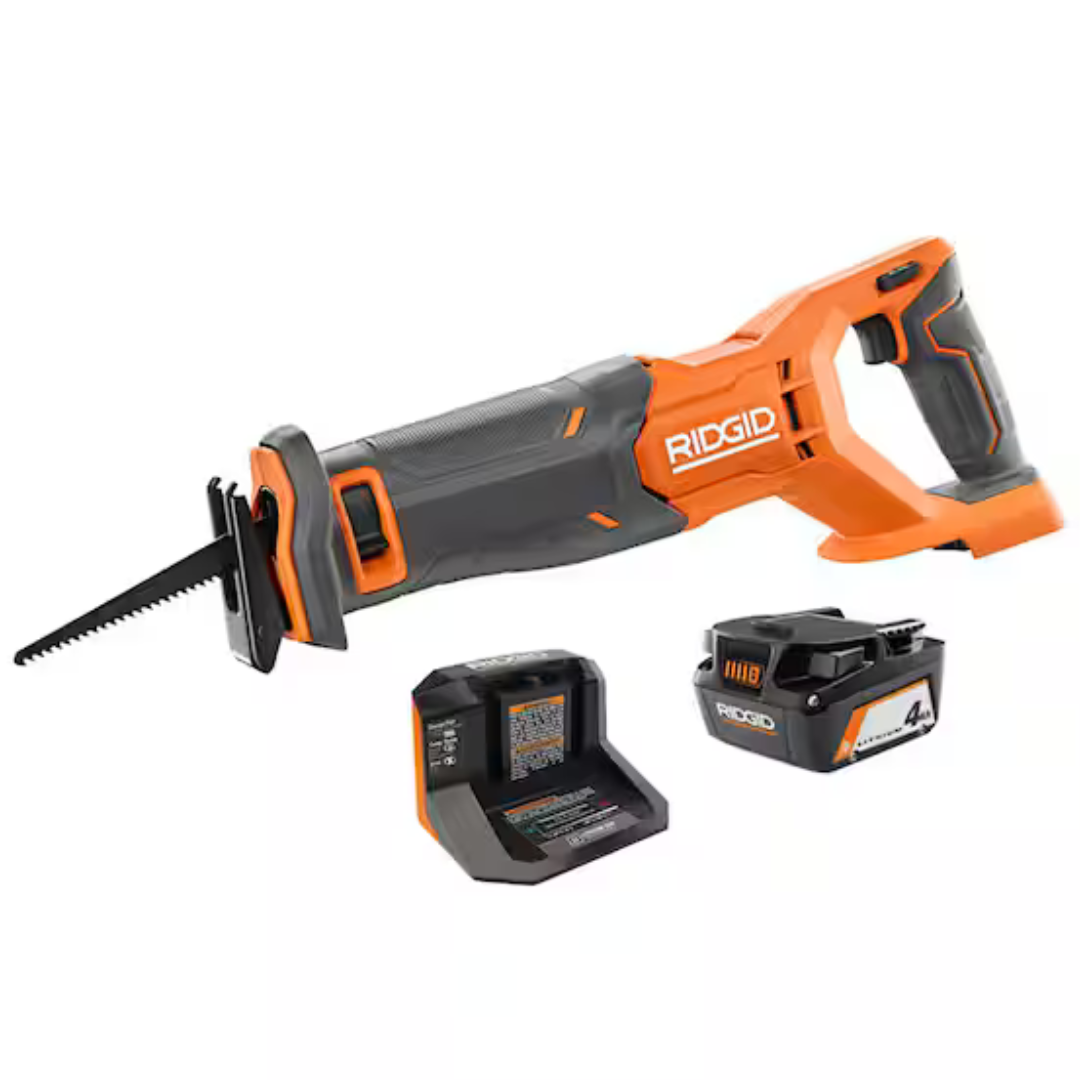 Ridgid 18V Cordless Reciprocating Saw Kit With 4.0 Ah Battery & Charger