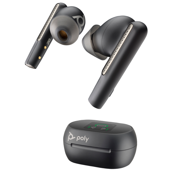 Poly Voyager UC Carbon Black Earbuds with Charge Case & USB-C Adapter