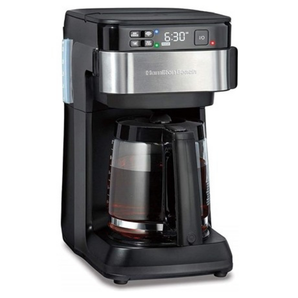 12-Cup Hamilton Beach Programmable Coffee Maker (Black & Stainless Steel)