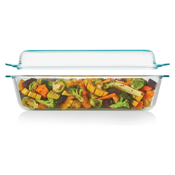 2-in-1 5.2-Qt Rectangular Glass Baking Dish With Glass Lid