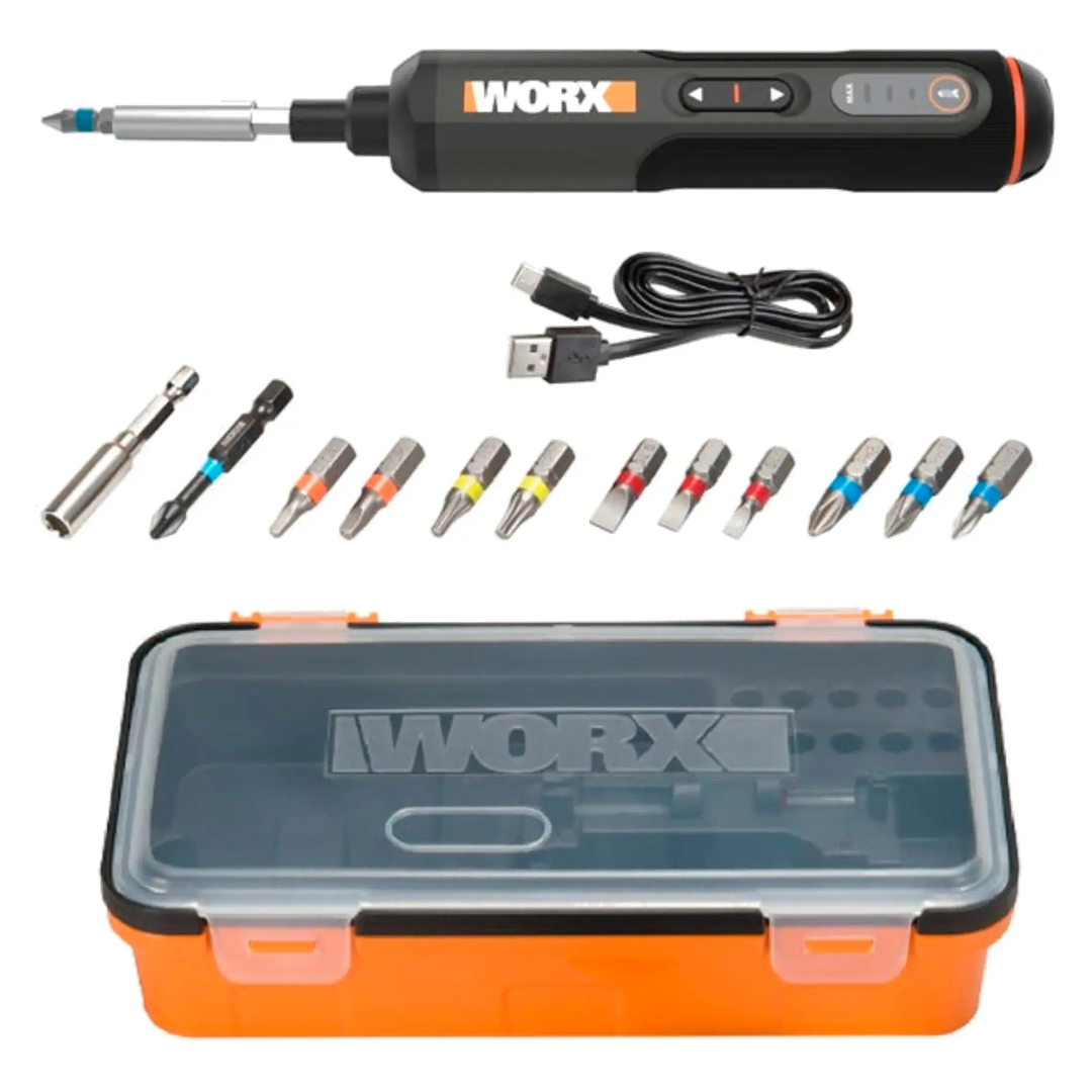 Worx WX240L 4V 3-Speed 1/4" Cordless Electric Screwdriver W/ Storage Box