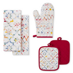 5-Piece Oven Mitt Set w/ Towel & Pot Holders