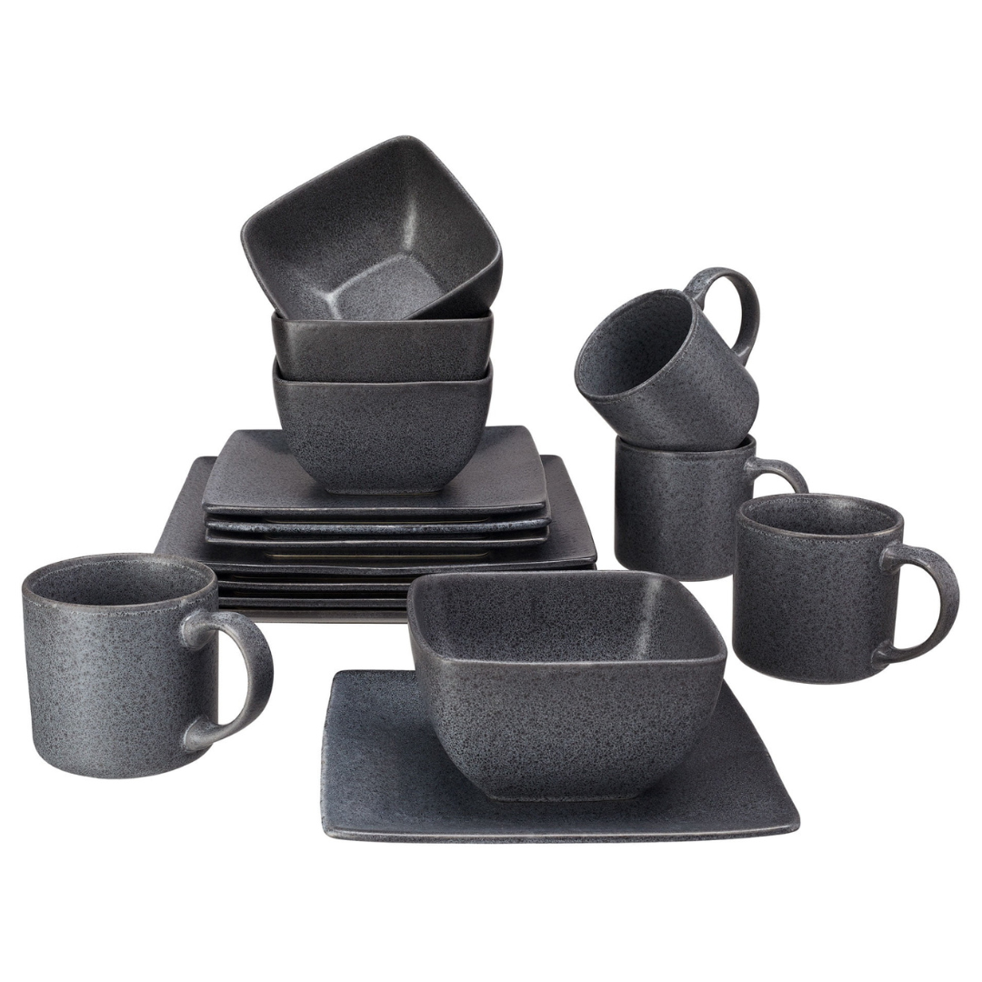 16-Piece Better Homes & Gardens Square Stoneware Dinnerware Set