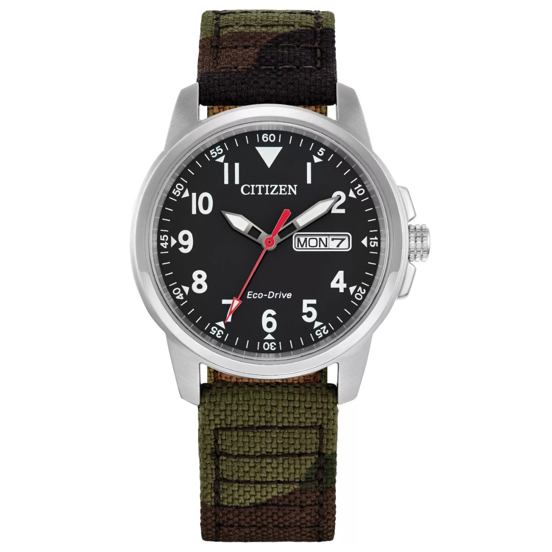 Citizen Men's Sport Casual Garrison 3-Hand Eco-Drive Nylon Strap Watch [Refurbished]