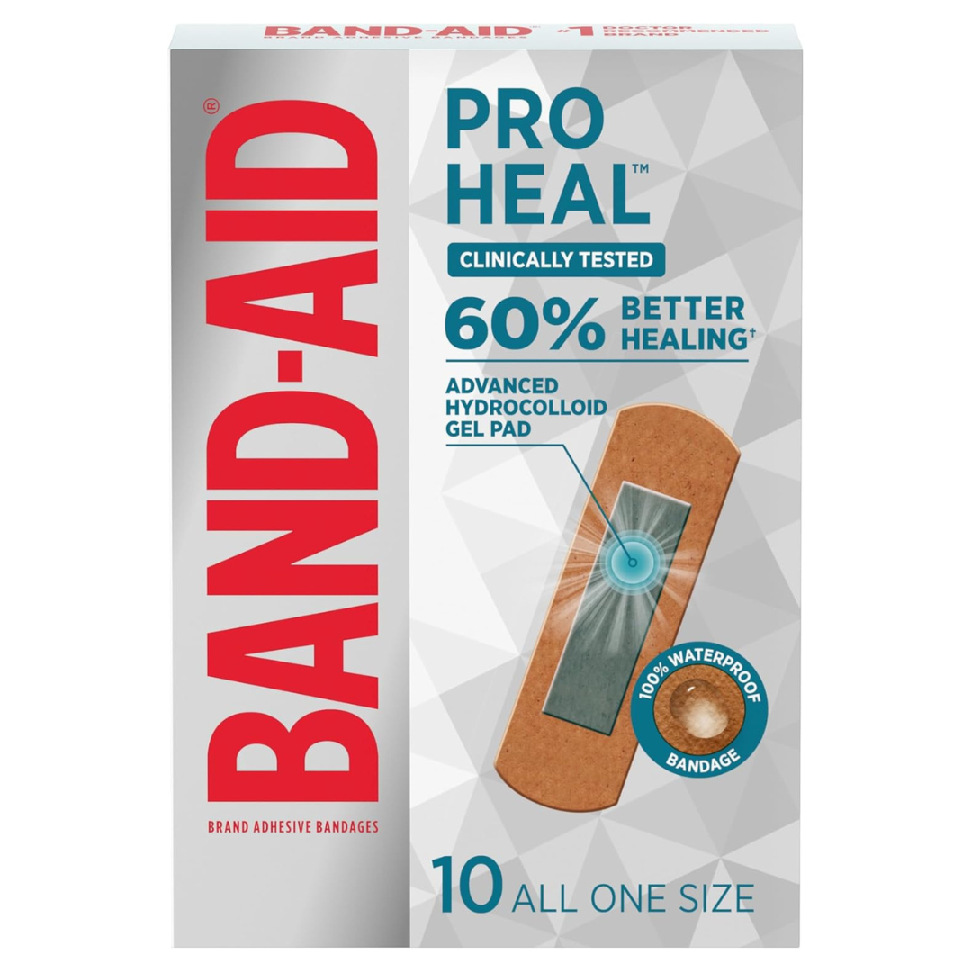 10-Count Band-Aid Brand Pro Heal Adhesive Waterproof Bandages