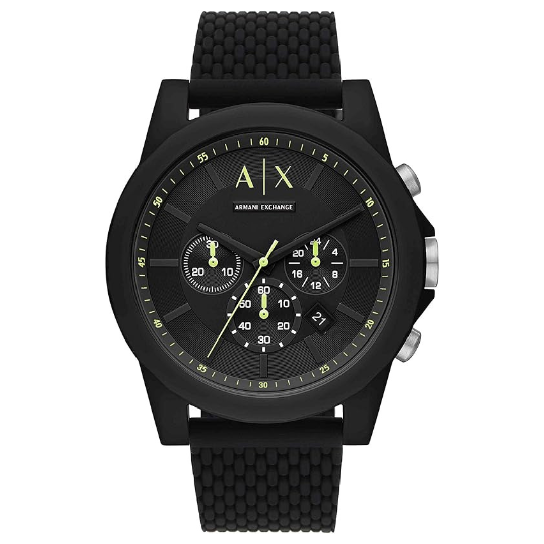 A|X Armani Exchange Men's Chronograph Black Silicone Watch