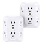 2-Pack Addtam 6 AC Surge Protector Outlet Extender