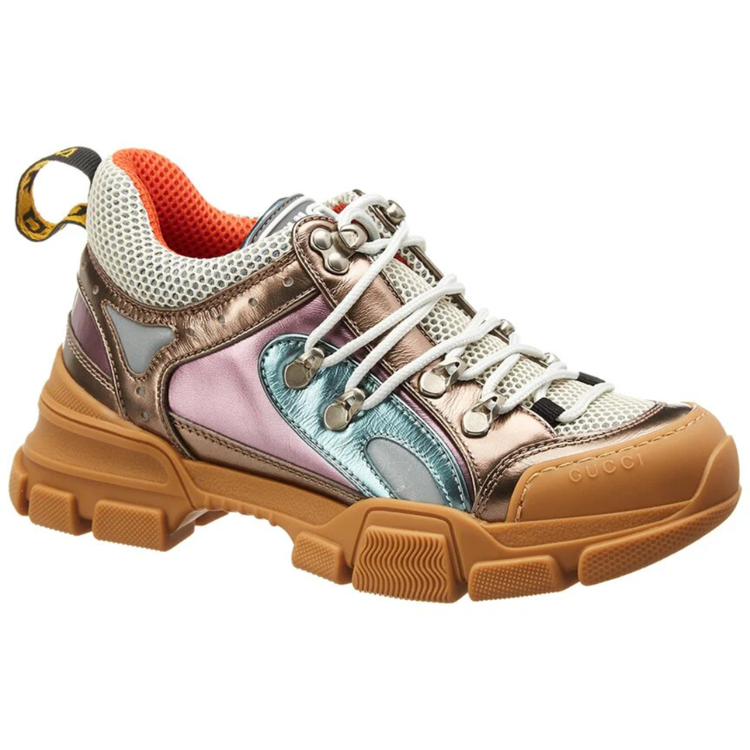 Gucci Women's Flashtrek Leather Sneaker (Gold)