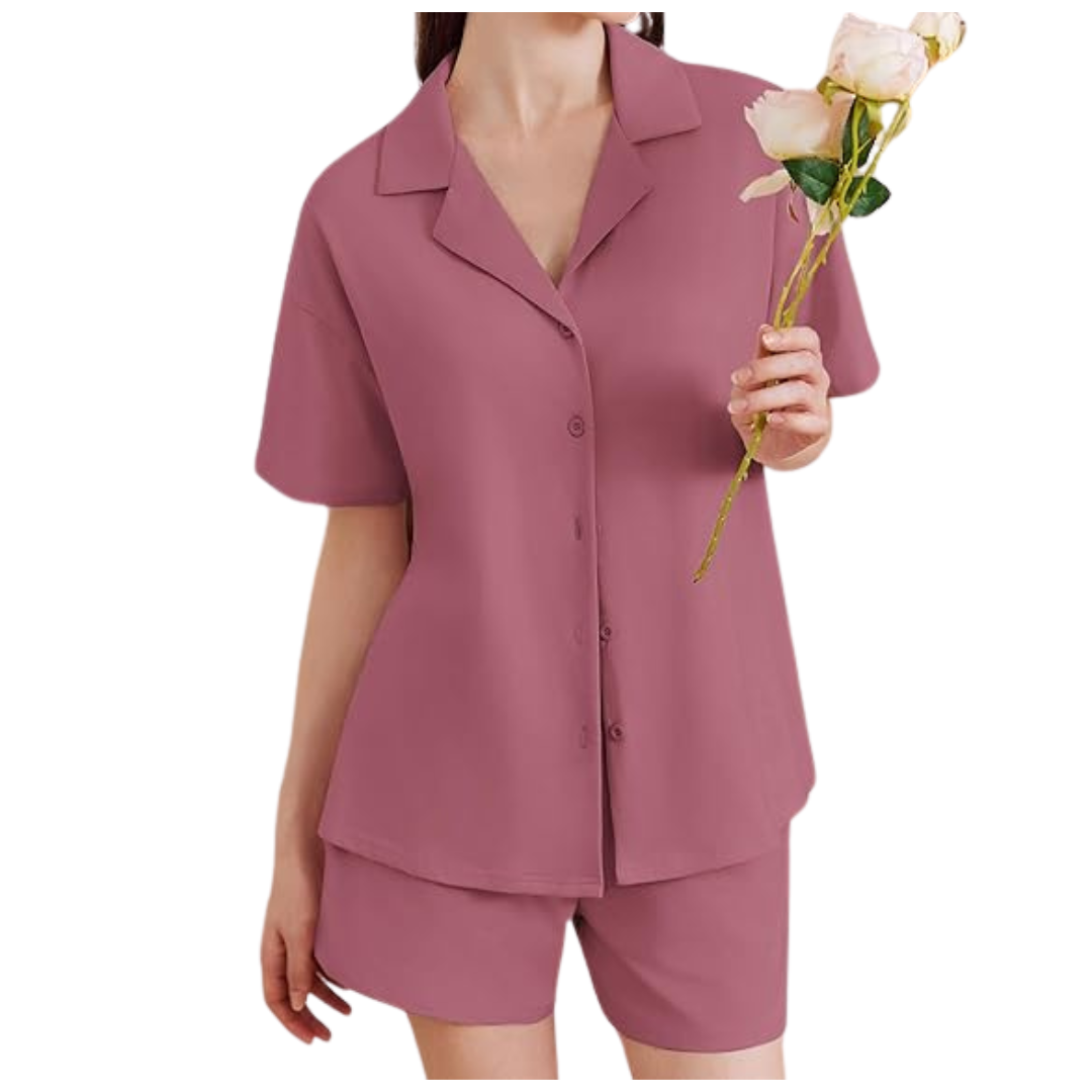 2-Piece Women's Short Sleeve Pajama Sets with Pockets (Various)