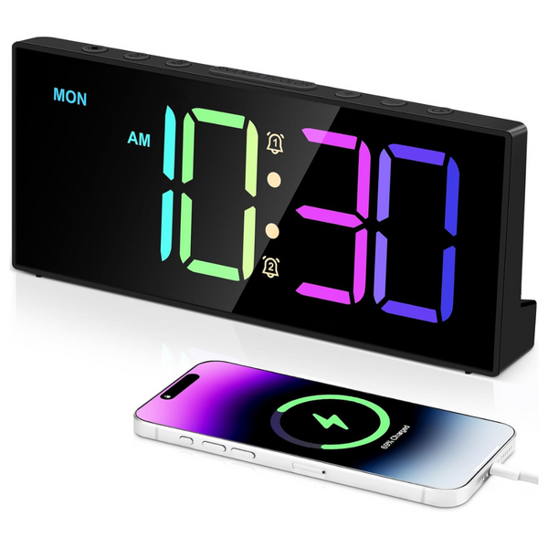 RGB Colorful Changing Digital Clocks With Adjustable Volume