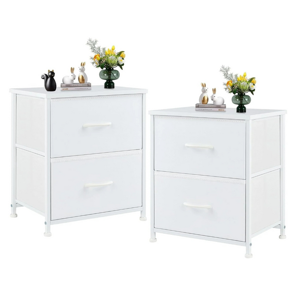 Set Of 2 Yangming Nightstands With 2 Storage Drawers (2 Colors)