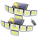 2-Pack 6-Heads 401-LED Motion Sensor Solar Flood Lights