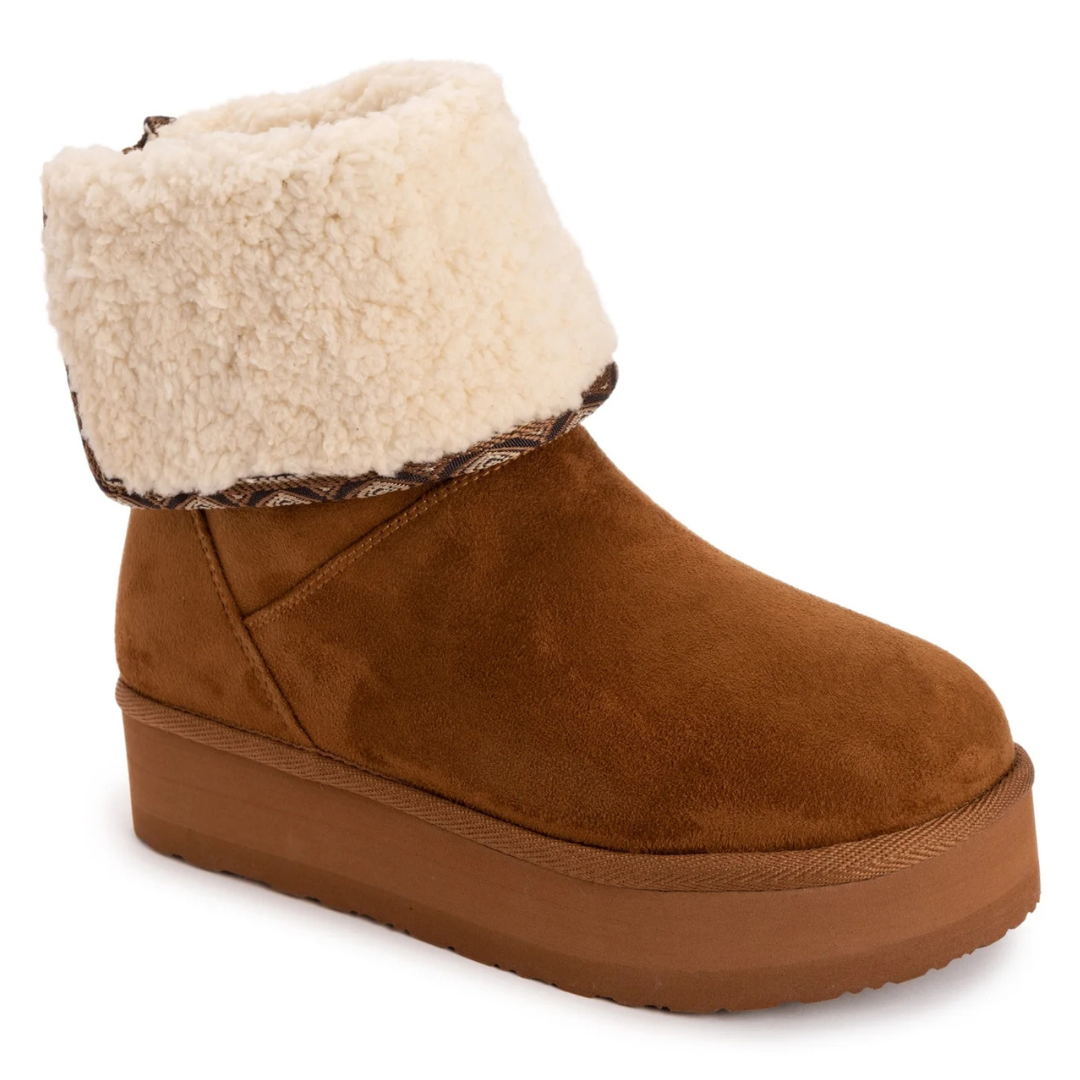 MUK LUKS Women’s Adelle Cozy Platform Foldover Boots