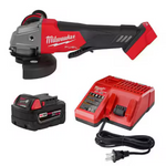 Milwaukee M18 FUEL Brushless Cordless 4-1/2"/5" Grinder + Milwaukee M18 18-Volt Lithium-Ion XC Starter Kit