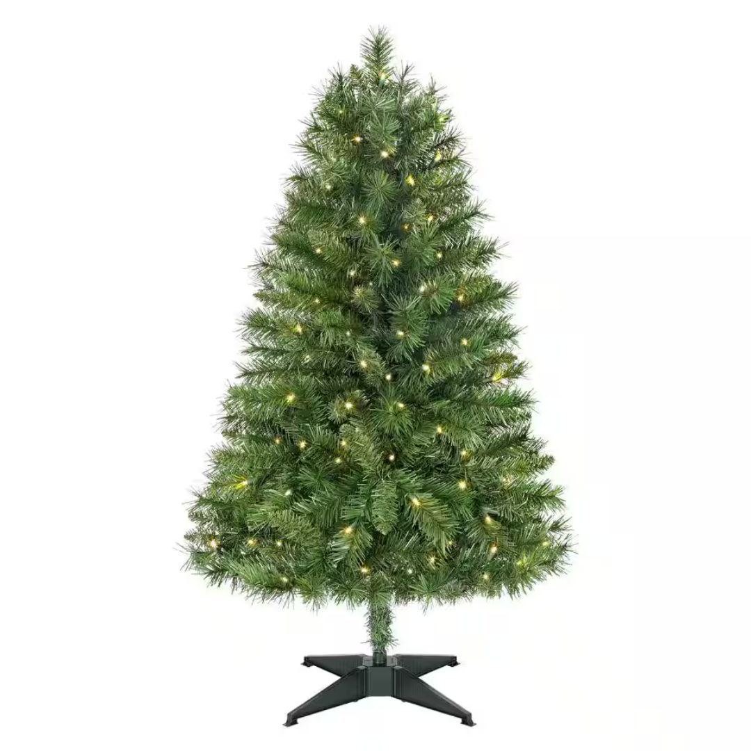 Home Accents Holiday 4 Ft. Pre-Lit LED Woodtrail Fir Artificial Christmas Tree