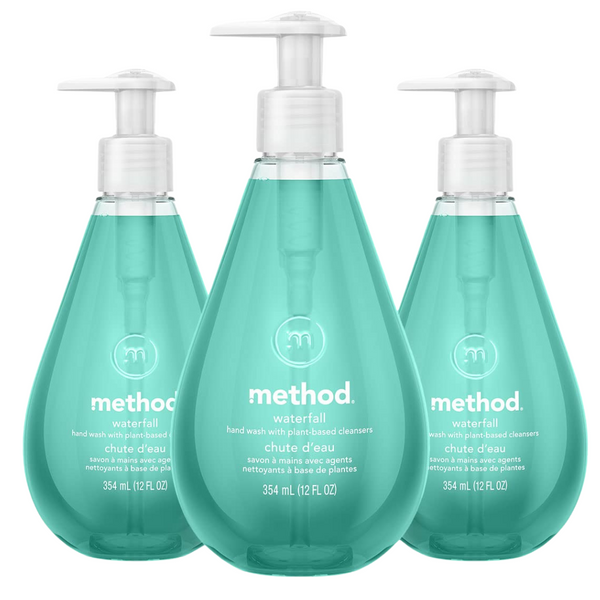 3-Pack Method Gel Hand Soap, Waterfall, Biodegradable Formula, 12 Fl Oz