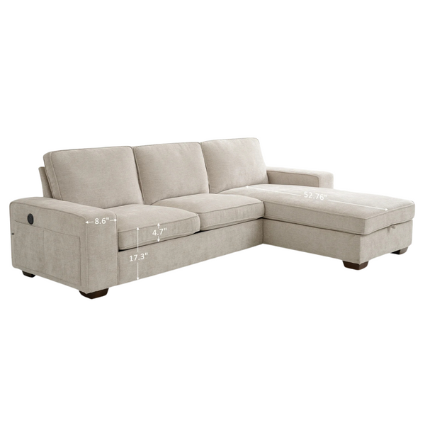 Ingalik 98.4" Convertible L Shaped Sectional Sofa with Reversible Chaise