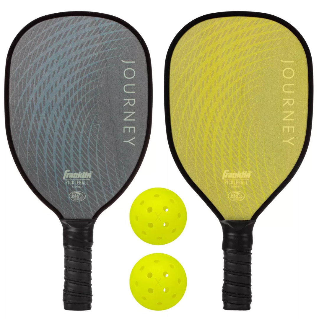 Franklin Sports 2 Player Wood Journey Pickleball Paddle & Ball Set