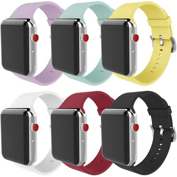 6-Pack Soft Silicone Replacement Apple Watch Band