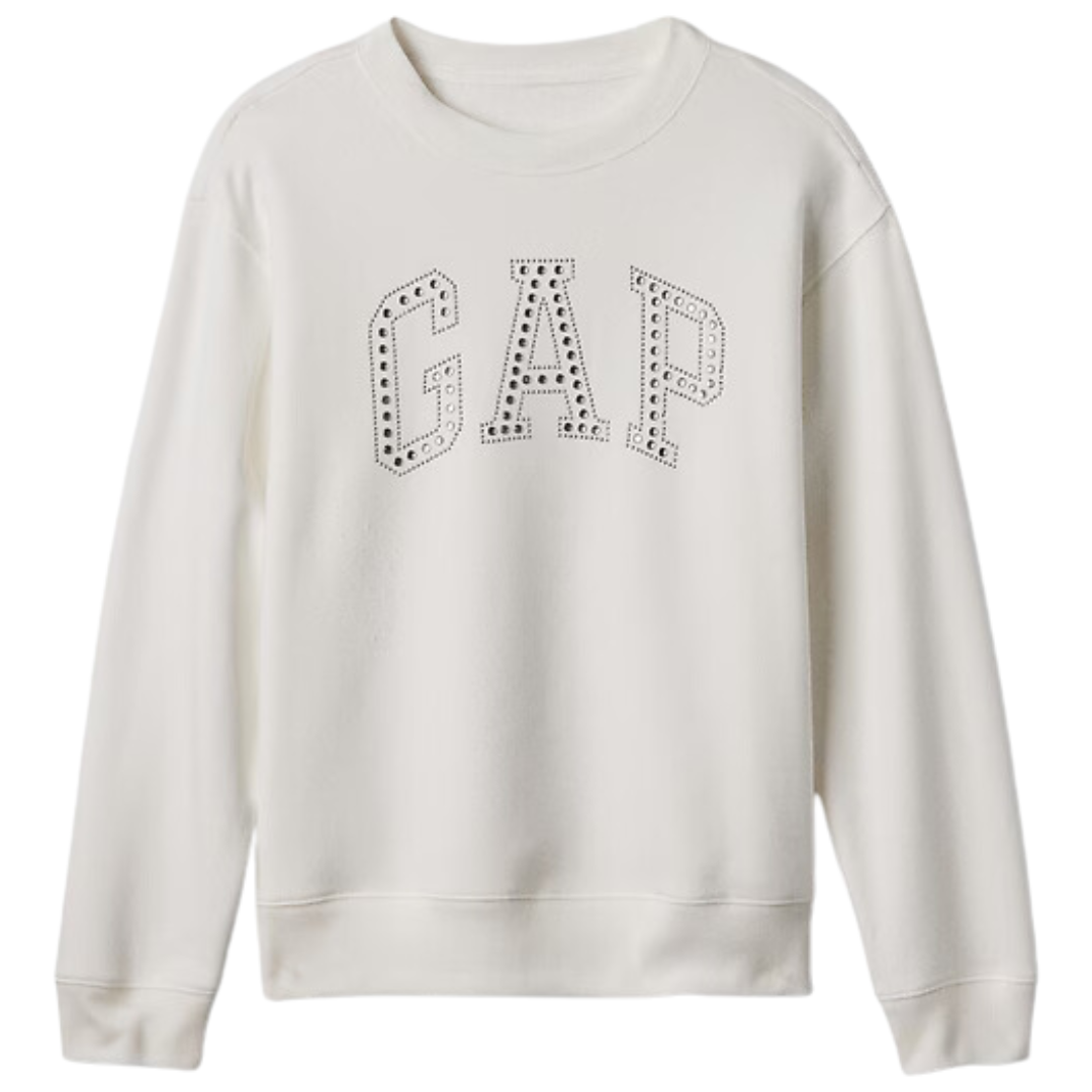 Gap Factory Women's Gap Logo Sweatshirt (White Rhinestone)