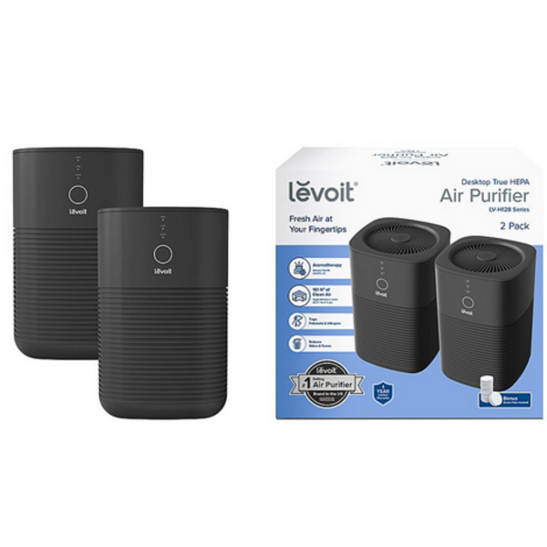 2-Pack Levoit LV-H128 Desktop Air Purifier for up to 161 sqft