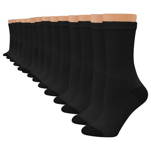 14-Pairs Hanes Women's Value Crew Soft Moisture Wicking Socks