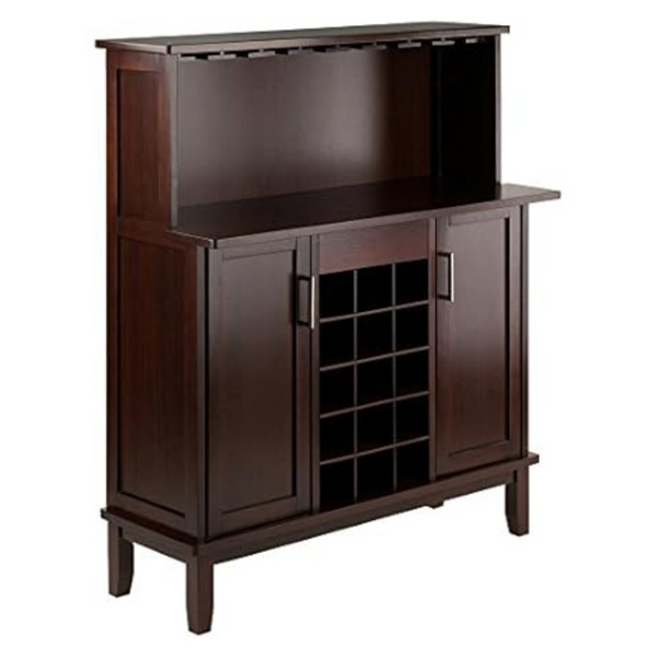 Winsome Beynac Bar Cappuccino Wine Cabinet