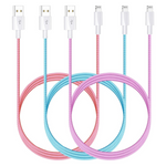 3-Pack 10ft Nylon Braided Apple MFi Certified USB Charging Cord (Various)