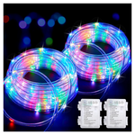 2-Pack 66ft 200 LED Battery Operated Christmas Fairy Lights