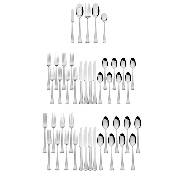 51-Piece International Silver Fulton Satin 18.0 Stainless Steel Flatware Set