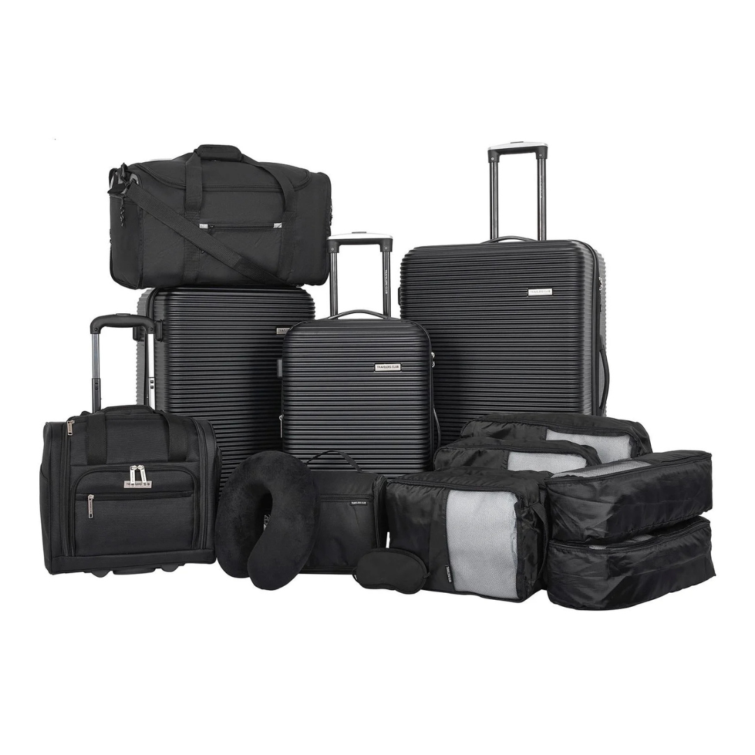 14-Piece Travelers Club Value Travel Luggage Set (Black)