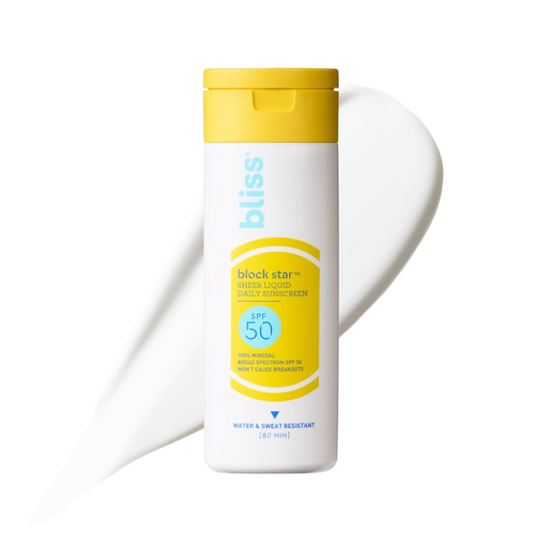 Bliss Blockstar Sheer Liquid Daily Mineral SPF 50 Facial Sunscreen (2.6 Oz)