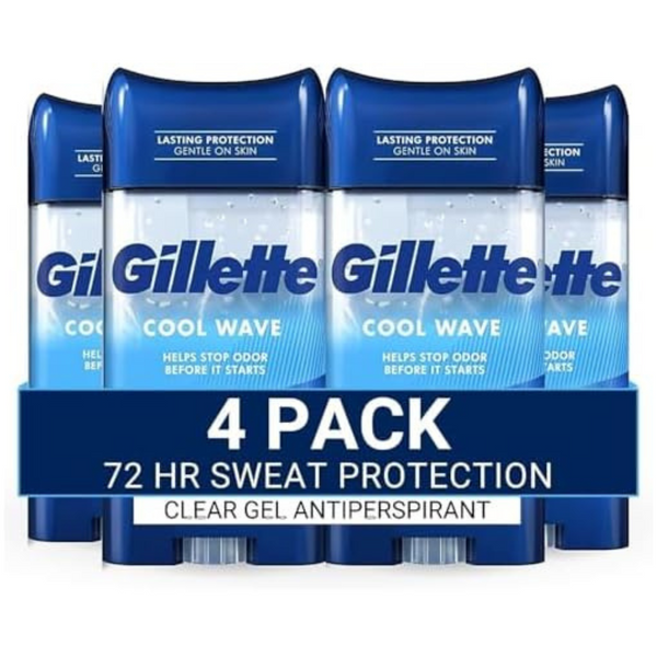 4-Pack Gillette Clear Gel Men's Antiperspirant And Deodorant (3.8 Oz)