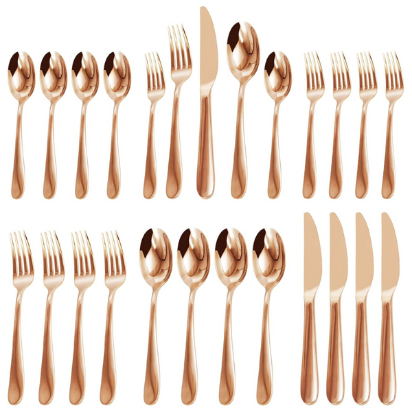 20-Piece Stainless Steel Pink-Gold Silverware Flatware Set For 4