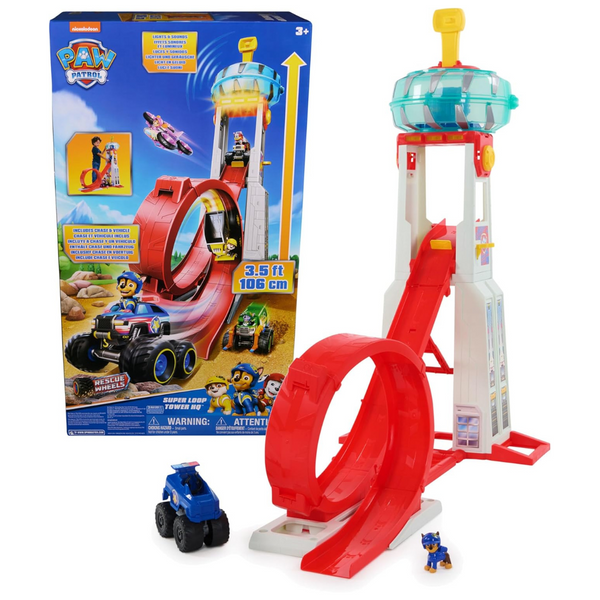 PAW Patrol: Rescue Wheels Super Loop Tower HQ Chase Action Figure & Toy Truck