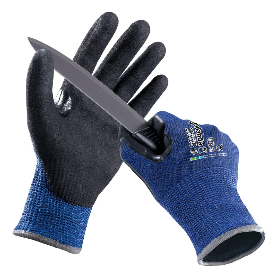 12-Pairs Unisex Cut Resistant Level 5 Work Gloves With Power Grip