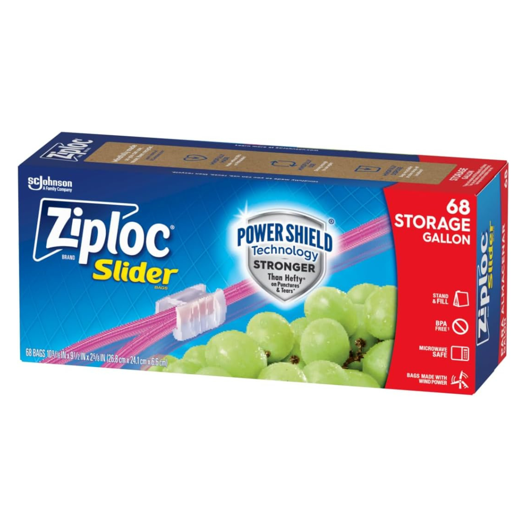 68-Count Ziploc Gallon Food Storage Slider Bags