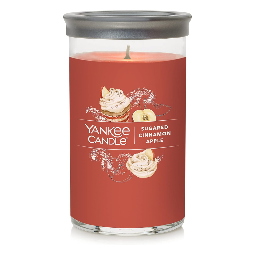 Yankee Candle 14.25oz Sugared Cinnamon Apple Signature Medium Pillar Candle (3 Scent)