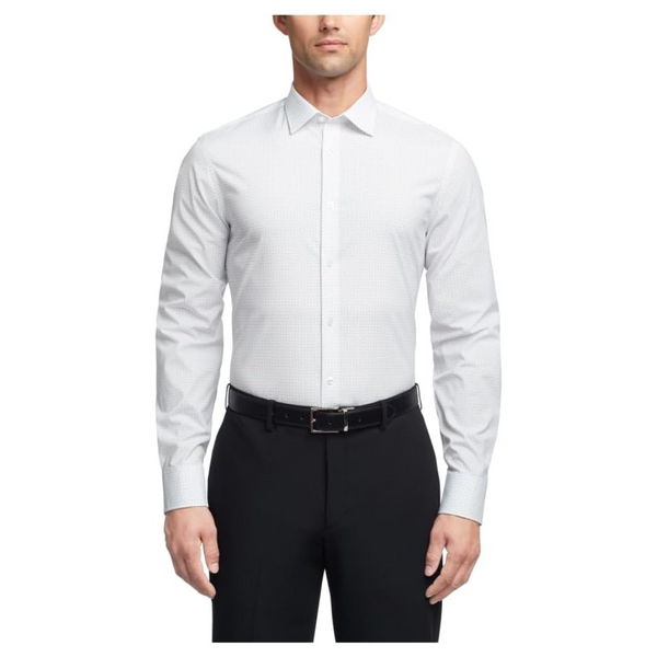 Calvin Klein Men's Slim Fit Refined Cotton Stretch Dress Shirt