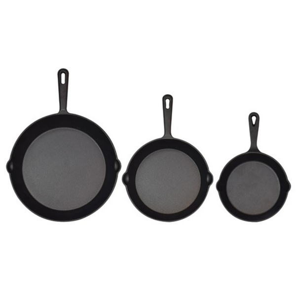 Set Of 3 Jim Beam HEA Pre Seasoned Cast Iron Skillets (6", 8" & 10")