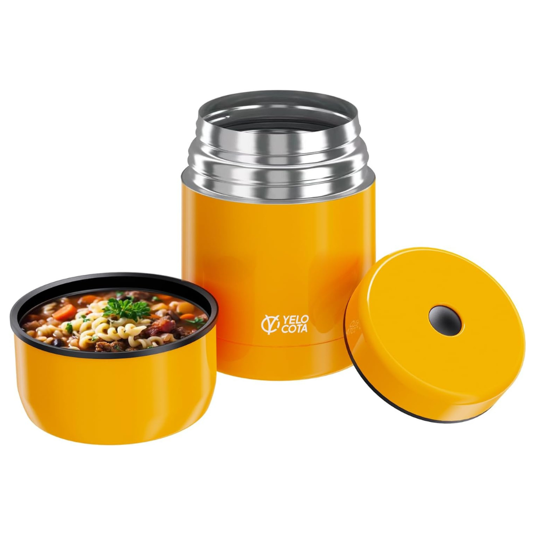 Yelocota 20oz Vacuum Insulated Lunch Food Containers With Soup Flask