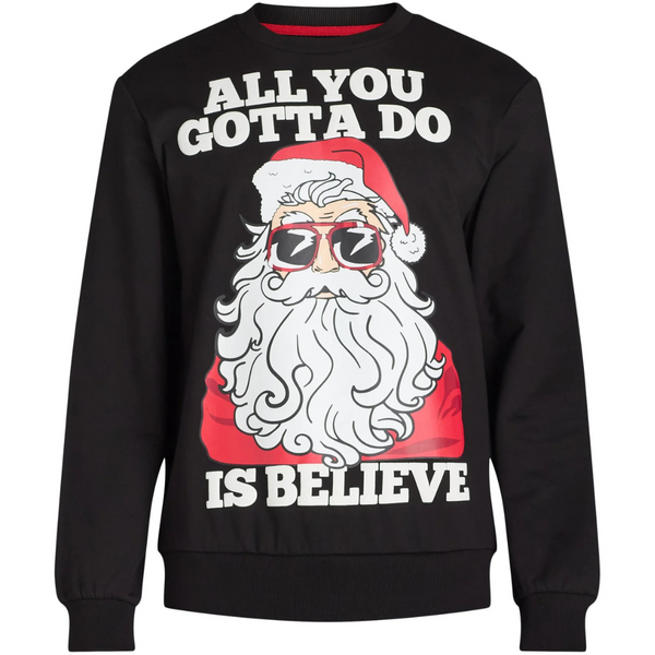 Jolly Knits Men's & Big Men's Crewneck Christmas Sweatshirt