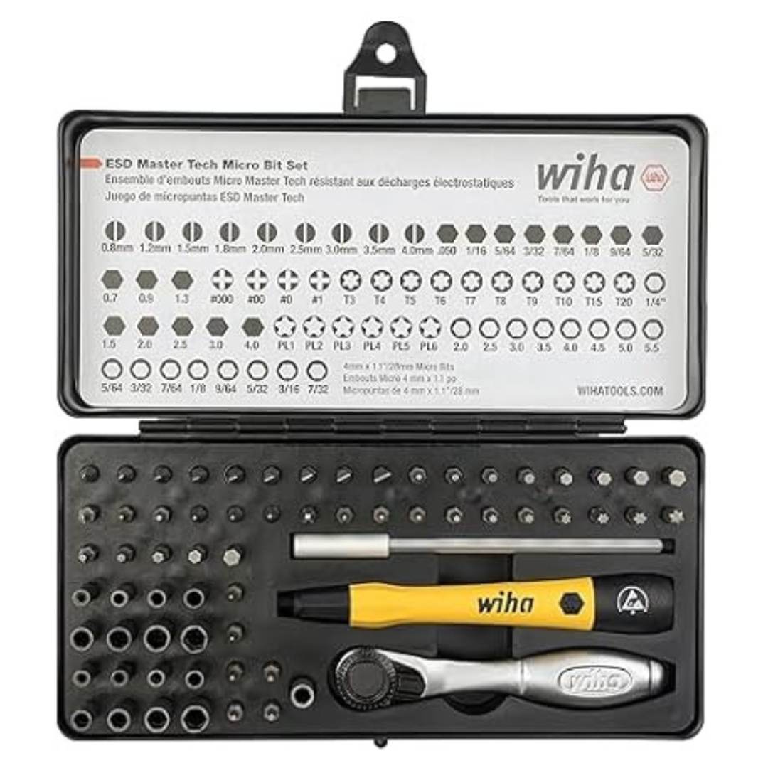 65-Piece Wiha 75965 System 4 ESD Safe Master Ratchet & MicroBits Set