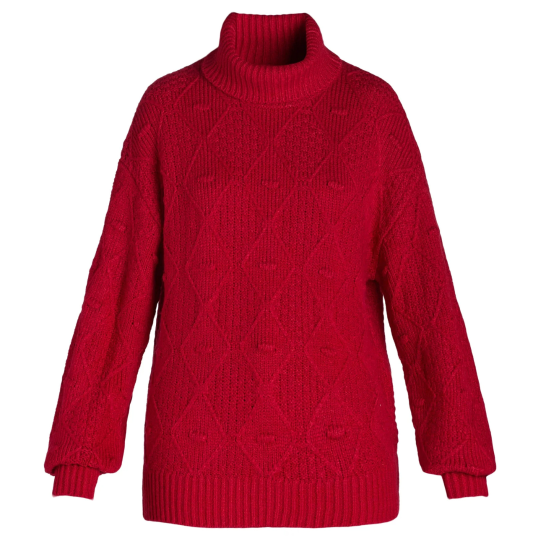 Time and Tru Women's Bobble Knit Turtleneck Sweater