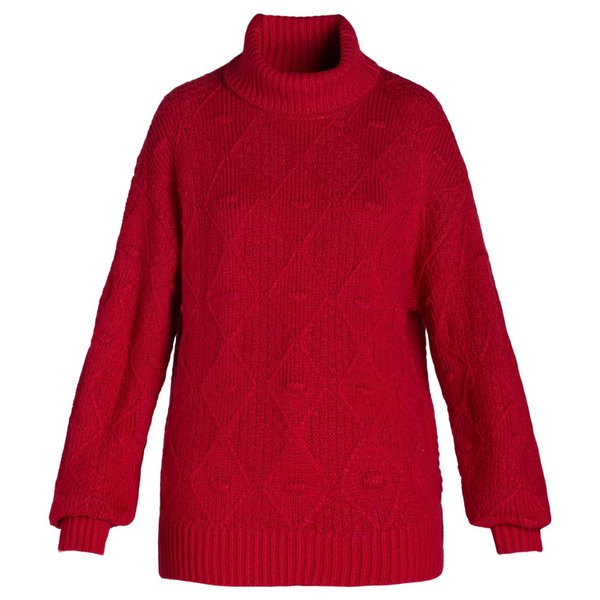 Time and Tru Women's Bobble Knit Turtleneck Sweater